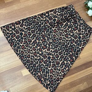 Leopard Print A-Line Skirt - Black & Brown